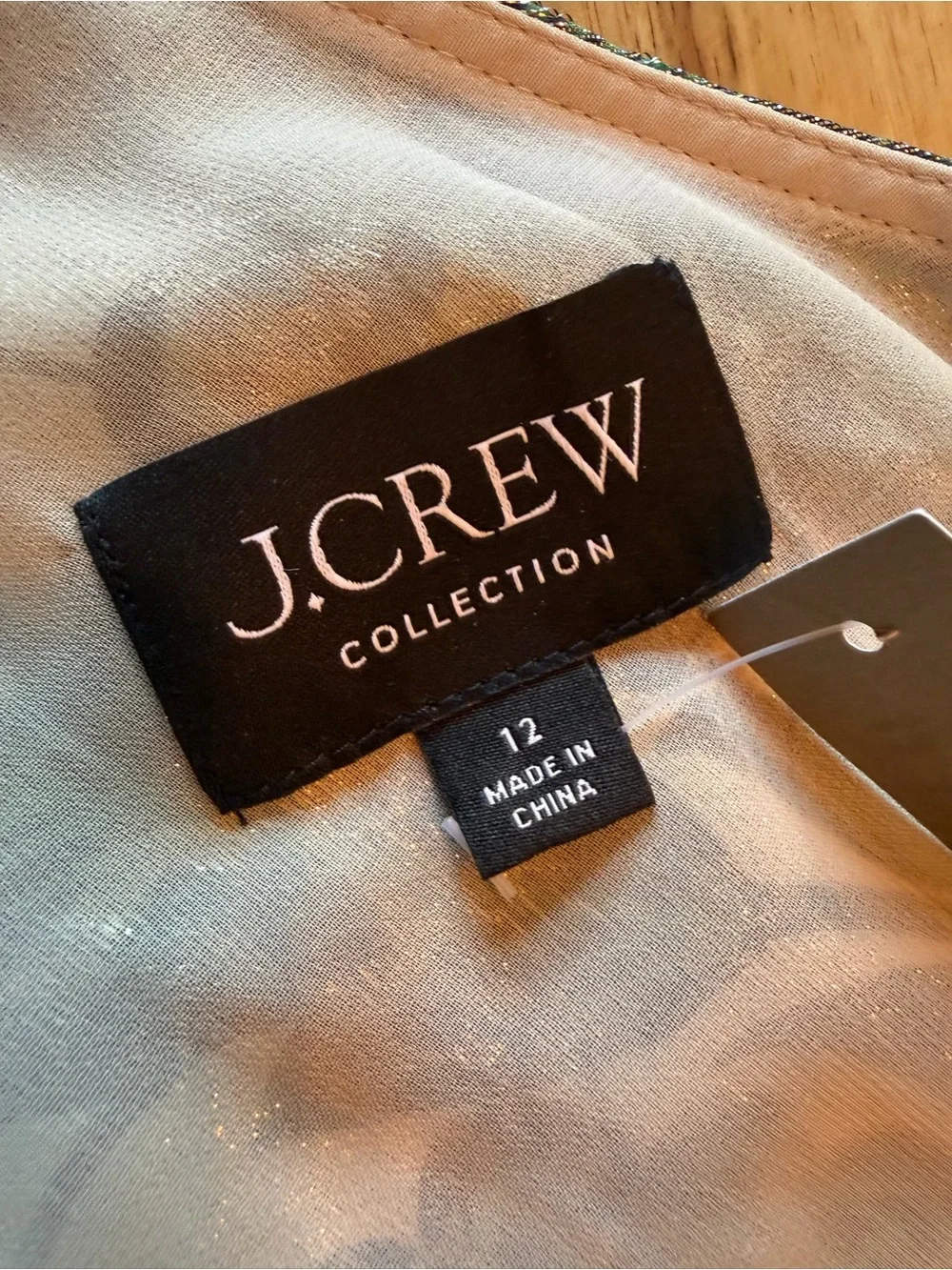 NWT J.Crew Collection Metallic Silk Floral Maxi Dress Size 12 Gold Green